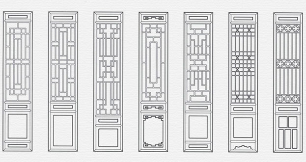 新宁常用中式仿古花窗图案隔断设计图